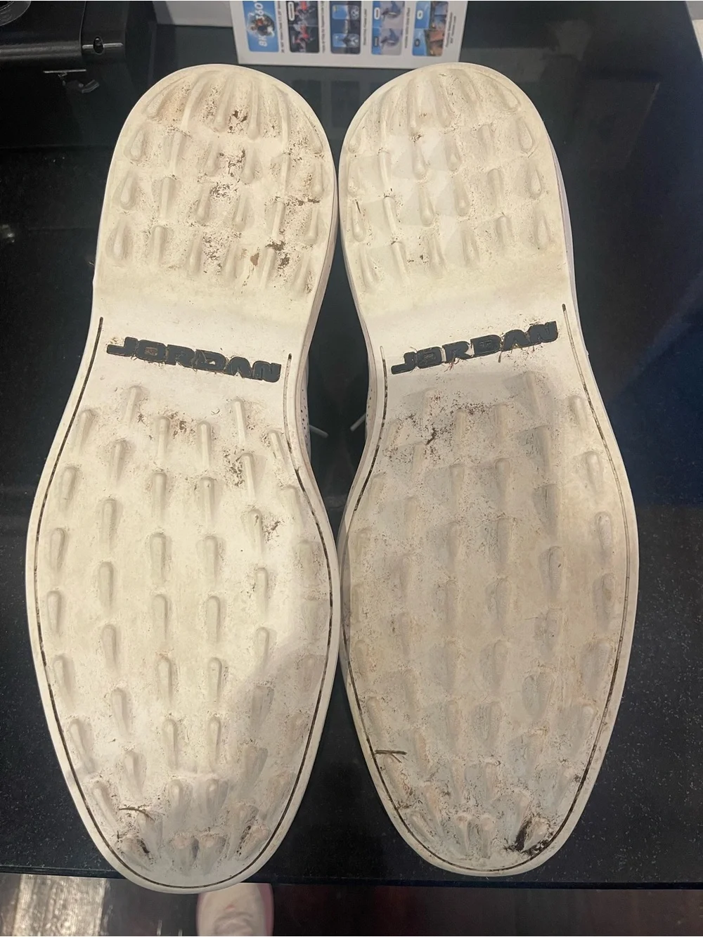 Men's Nike Air Jordan White Leather Lace-Up Golf Shoes